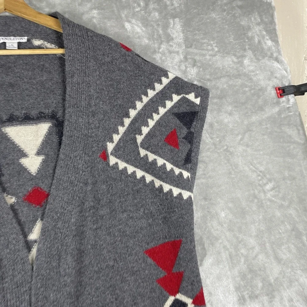 Vintage Pendlton Wool Aztec Shawl Vest Desert Southwest Navajo Sweater L/XL
